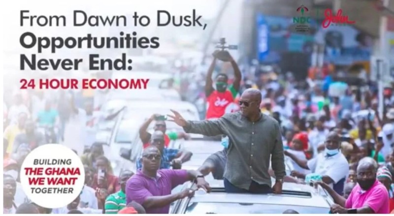 John Mahama explains 24 Hour Economy Policy: Wows even NPP followers